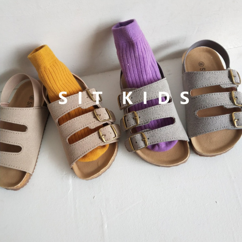 夏季韩版男童纯色罗马凉拖鞋