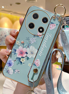 适用于华为畅享90ProMax手机壳CHZ-AL00硅胶保护套新款花朵腕带时尚斜跨绳畅想90promax全包边防摔软壳新款女