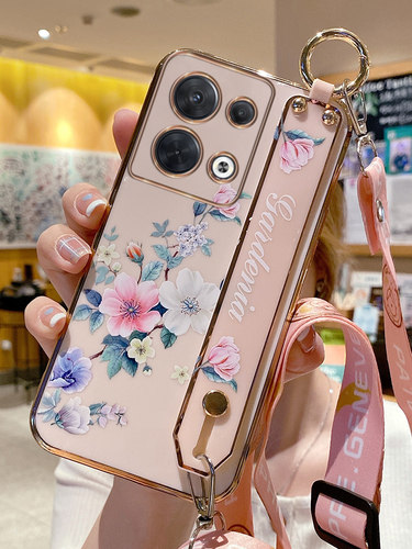 opporeno9硅胶个性小众斜跨挂绳