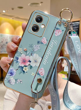 适用于红米note12Rpro手机壳小米noto12r小清新腕带pro硅胶套5G夏日小众女redmi个性花朵note防摔por斜跨挂绳