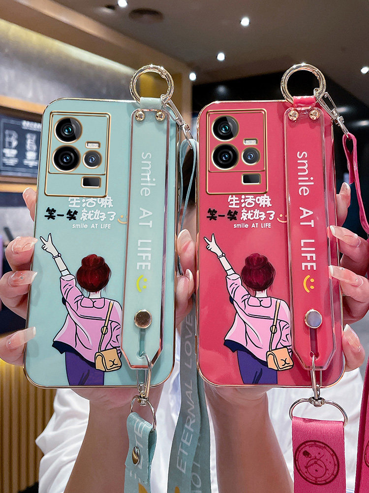 vivoiqoo硅胶套个性可爱腕带挂绳