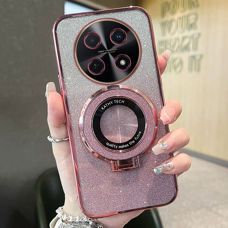 华为hi畅享70pro硅胶套闪粉支架