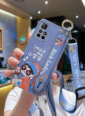 适用红米note11pro手机壳redminote11pro+保护硅胶套5G新款腕带redminoto11全包防摔por直边软壳115g斜跨女潮