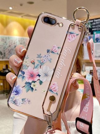 适用苹果7plus手机壳iphone8plus保护6s硅胶套6plus全包7防摔ip8puls腕带7p软壳6sp少女i6夏日i7小清新8p超薄