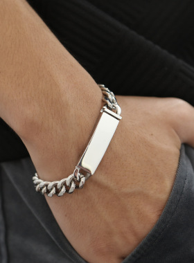 新品不锈钢可刻字男女款手链