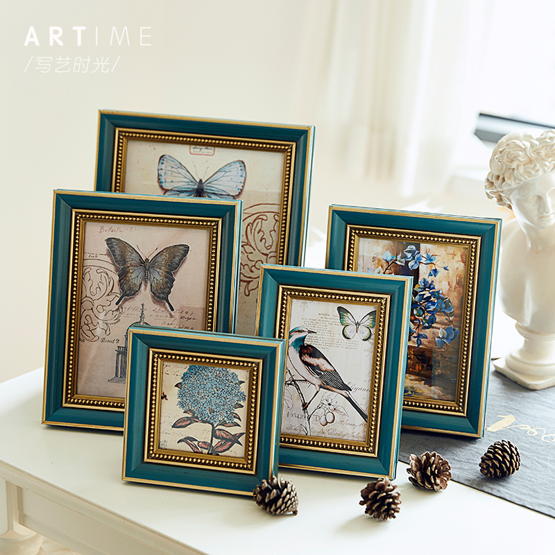 现代法式美式欧式实木相框画框6寸7寸8寸12寸A416寸横竖摆台挂墙