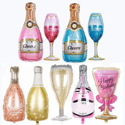 Birthday Party Decoration Balloon Champagne Bottle Cup Alumi