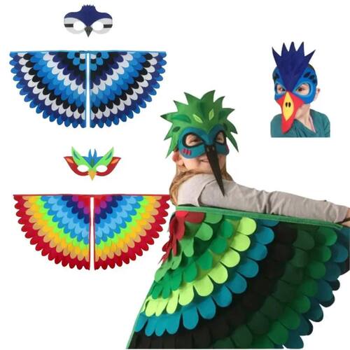 Animal Bird Wings+Mask Suit Stage Performance Peacock  Parro