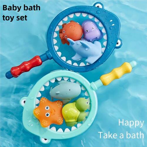 Baby Bath Toy Turtle Water Spray Net Fishing Shark Children'