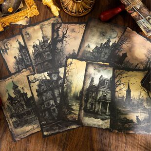 20Pcs Halloween Vintage Dark Series Scrapbooking Paper Colla