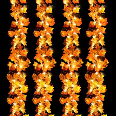 2/3/6M Halloween LED Lights String,Artificial Maple Leaf Lan