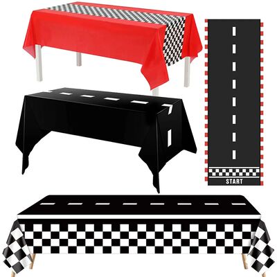 Checkered Race Car Party Black White Checkered Flag Tableclo