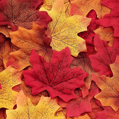 50-500PCS Artificial Maple Leaves Autumn Leaf Garland for Ha