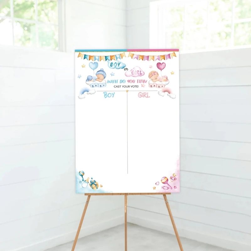Gender Reveal Game for Baby Shower with Poster 36pcs Girl or