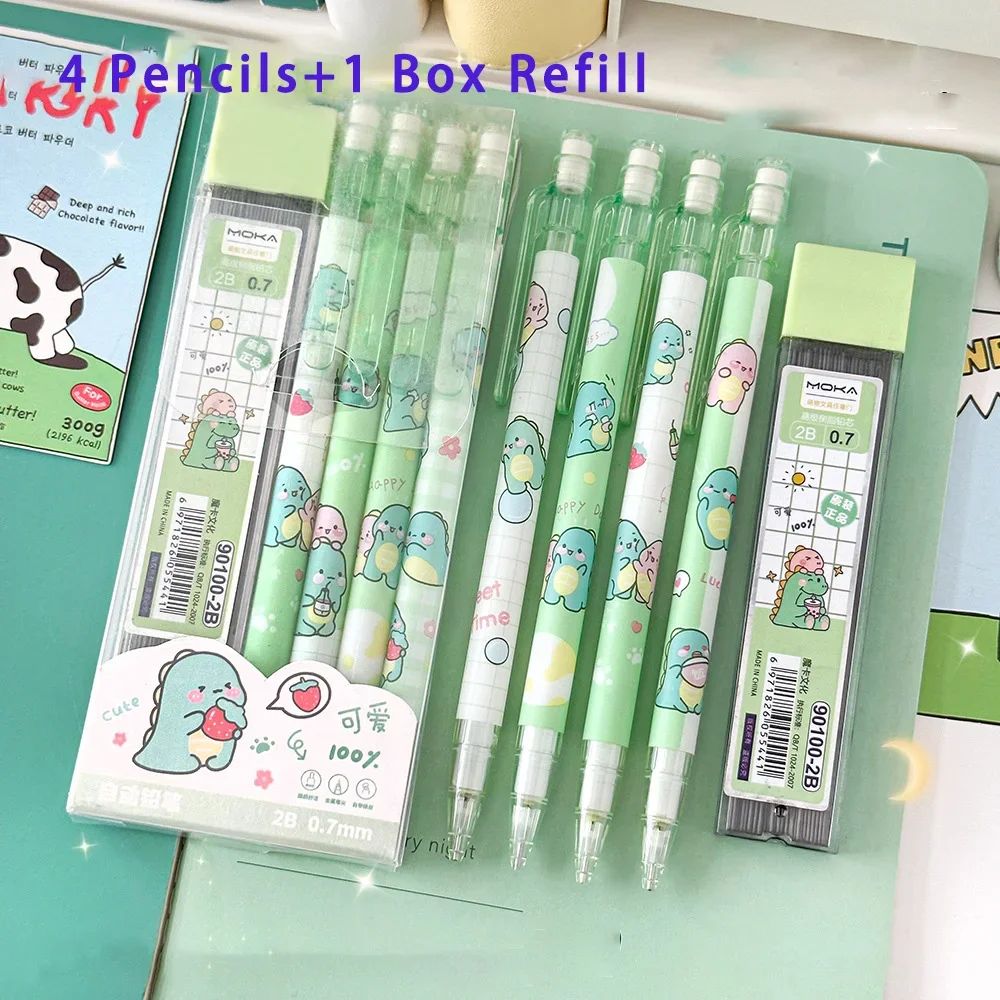 5pcs Automatic Pencil Cute Mechanical 0.5mm Pencil Set With