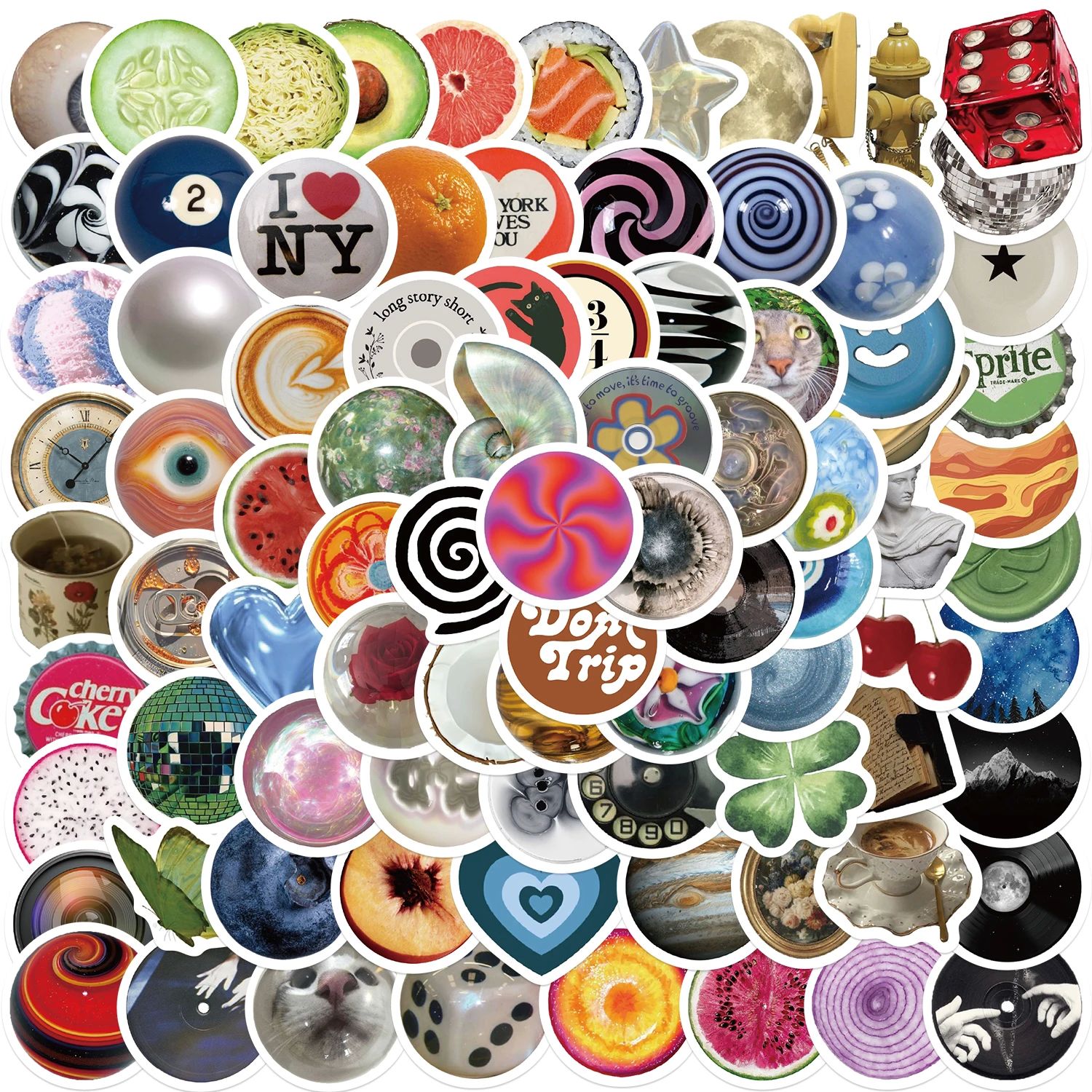 100pcs Ins Retro Vintage Stickers DIY For Guitar Fridge Skat