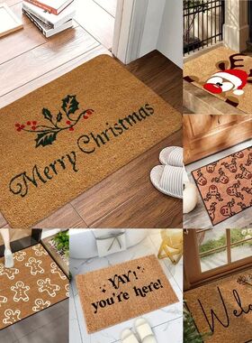 Christmas Cartoon Reindeer Pattern New Entrance Floor Mat Ba