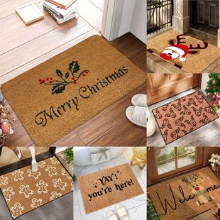 Christmas Cartoon Reindeer Pattern New Entrance Floor Mat Ba