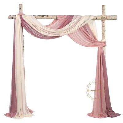 10 Meters Wedding Arch Drape Fabric Sheer Chiffon Tulle Curt