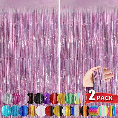 Metallic Tel Foil Fringe Curta Photo Backdrop Glitter Stream