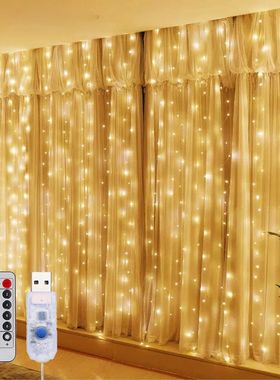 Christmas Lights Curtain Festoon Merry Christmas Decor For H