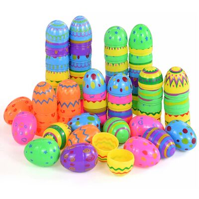 12Pcs Easter Fillable Opening Egg Colorful Plastic Eggs Kids
