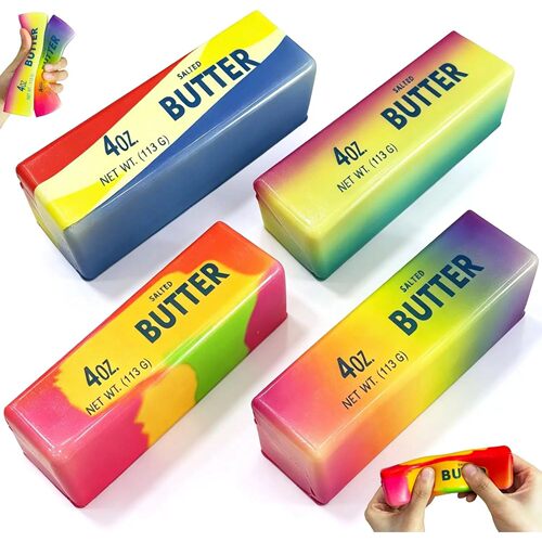 1/6PCS Rainbow Butter Squishy Toys Slow Rising Anxiety Stres