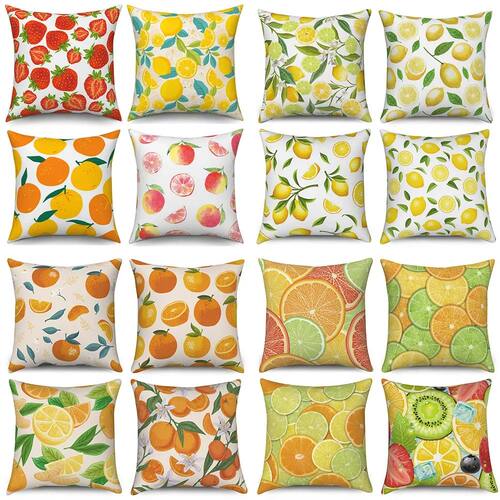 Fruit Print Pillowcase  Summer Home Decor Cushion Cover Sofa