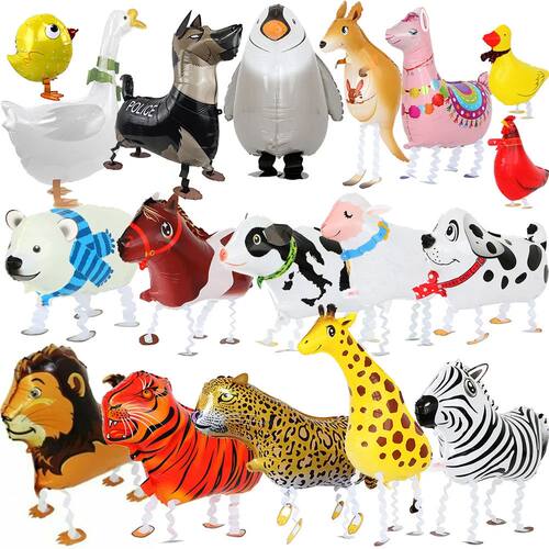 Mixed Walking Helium Balloons Farm Jungle Animals Balloons B