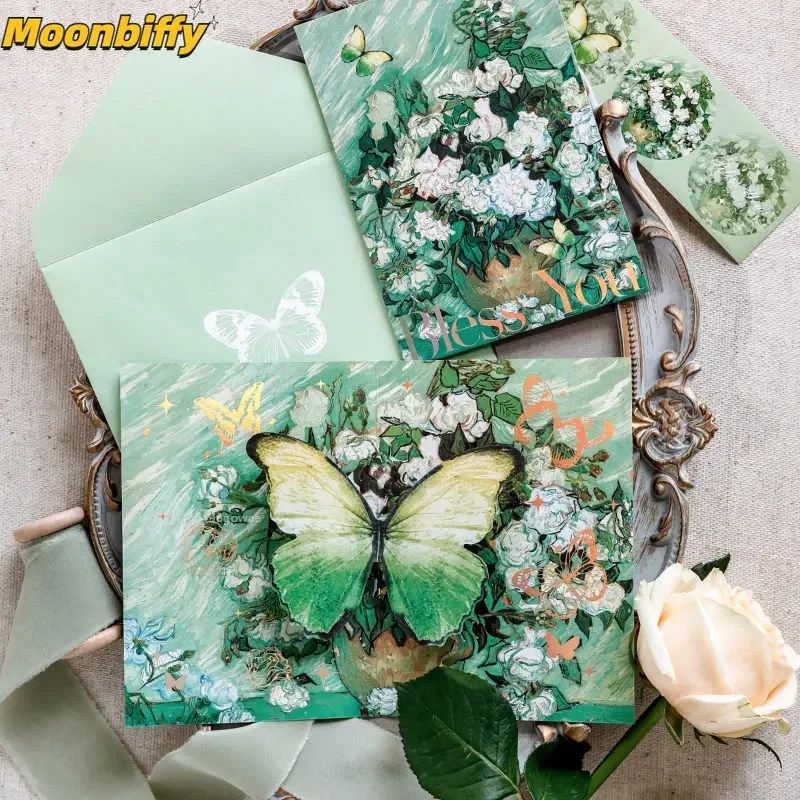 1pcs 3D Butterfly Card Pop-Up Greeting Cards Marry Christmas