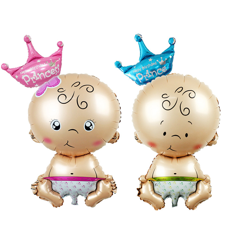 lovely baby foil balloon girl boy shower rose gold blue crow