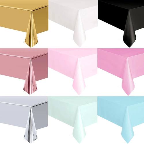 Disposable Tablecloth White Black Pink Gold Table Cover Plas