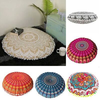 43x43cm Round Pattern Pillowcase Bohemian Cushion Cover Floo