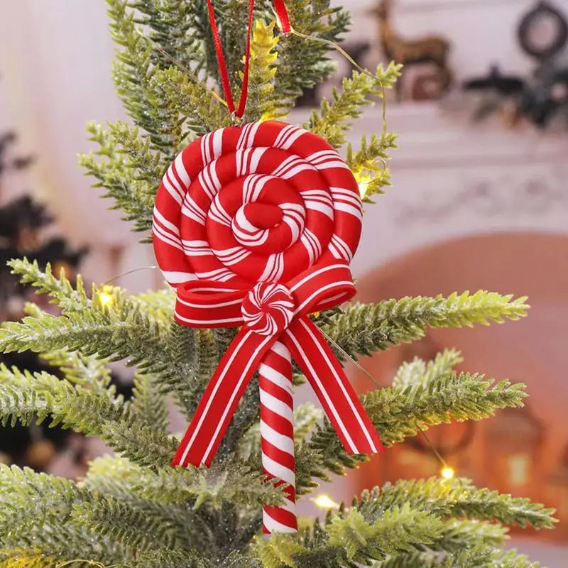 Cute Clay Lollipop Pendant For Christmas Tree Hanging Orname