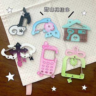Carabiner Acces Kawaii Charm Bag Decor Ita Acrylic Scrapbook