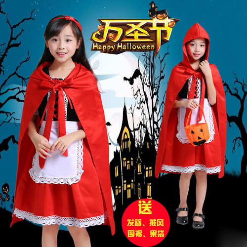 Halloween Children Little Red Riding Hood Costume Cosplay Ro