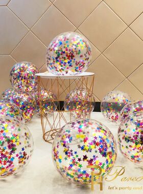 10/20 Star Confetti Balloons Metallic Confetti Latex Transpa