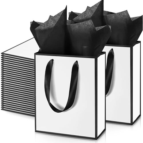 5/10 gift bags with handles, gold foil welcome gift bags, bi