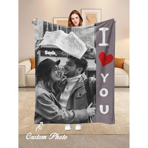 1 Piece Photo Personalized Flannel Blanket - Ideal Gift for
