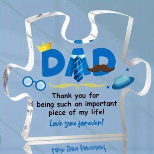 1pc,Dad Gifts for Dad Acrylic Puzzle Plaque with Sayings, Gi