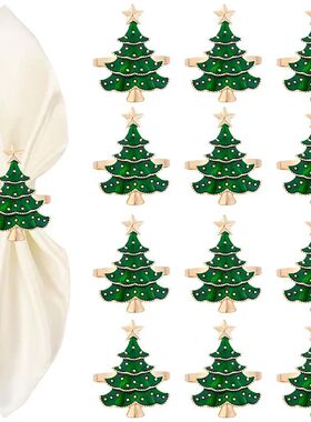 6/12Pcs Christmas Napkin Rings Xmas Tree Ornaments 2025 Chri