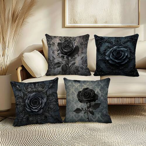 Spooky Black Rose Halloween Pillowcases: Haunt Your Home in