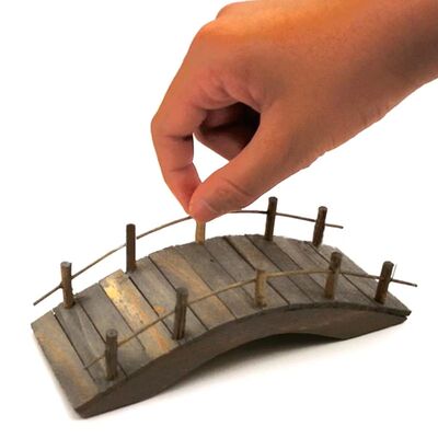 1:12 Dollhouse Mini Wooden Arch Bridge with Railings Miniatu