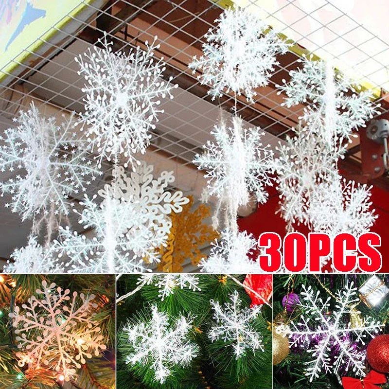 30PCS/pack Multi-size Christmas Snowflakes Christmas Tree De