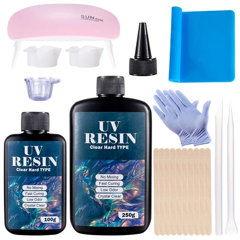 Hard UV Resin Glue Kit Fast Curing Epoxy Resin UV Glue with
