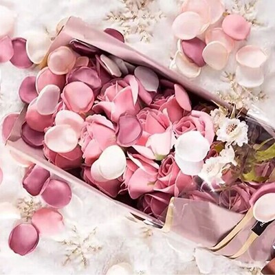 100pcs Silk Artificial Flower Rose Petals For Wedding Girl A