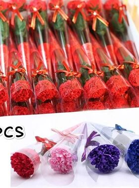 8pcs/lot Artificial Bath Carnation Soap Flowers Mother's Day