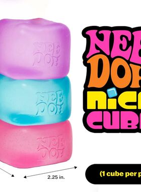 Schylling Needoh Nice Cube -Stress Relief Squishy Toy, Senso