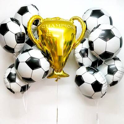 Golden Trophy 18inch Football Star Foil Balloons Boy Man Bir