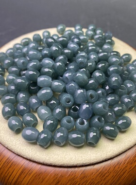 天然翡翠蓝水大孔桶珠玉珠子